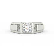 2Ct Princess Cut Moissanite Men’s Solitaire Ring 14K Yellow Gold Plated